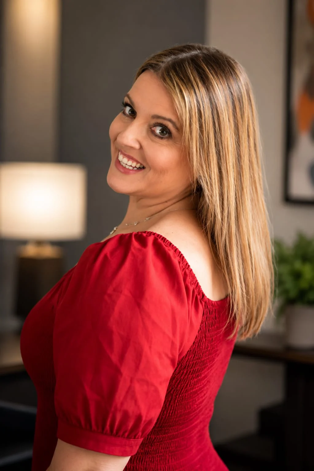 Portrait of Caroline Reed — warm natural light, editorial treatment.